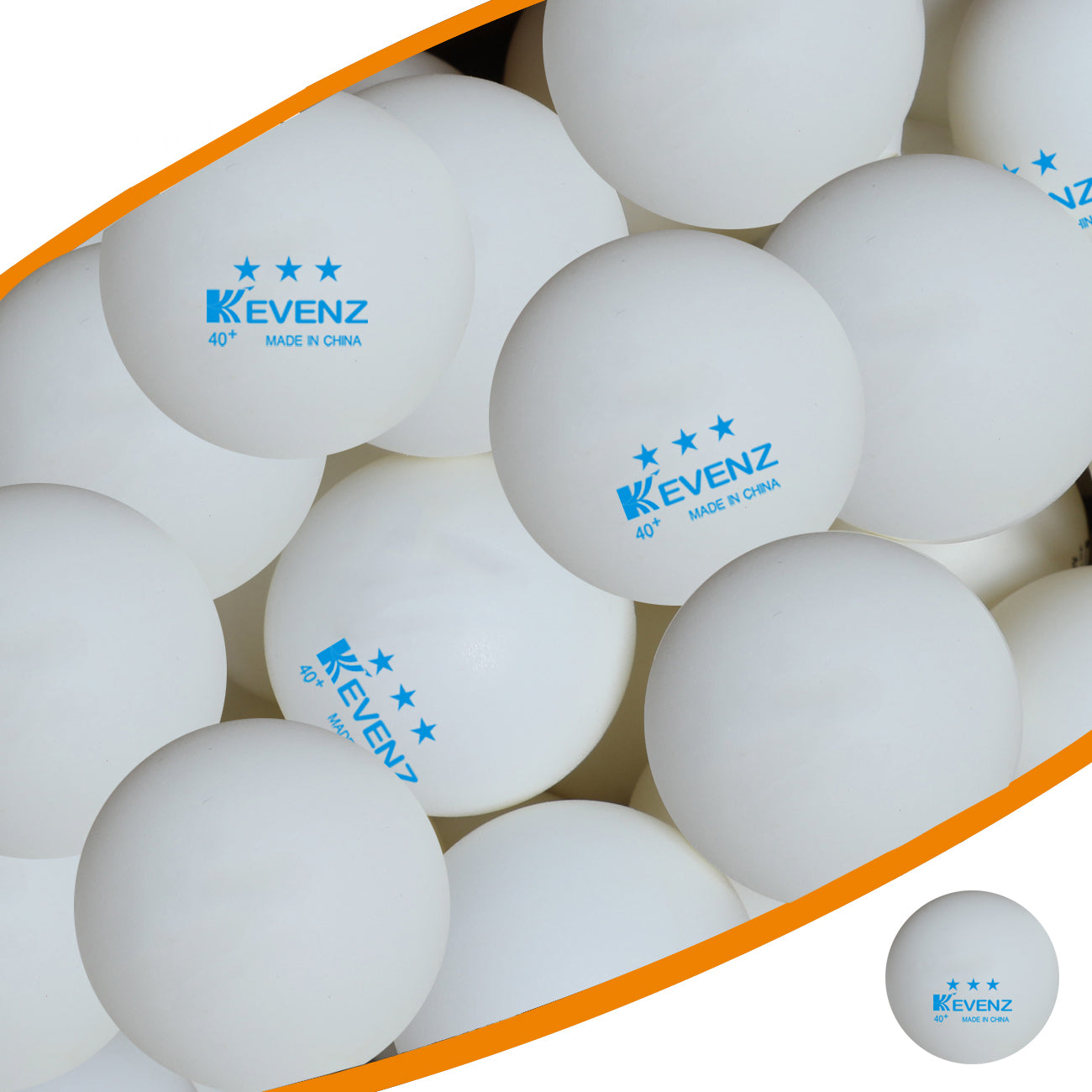 KEVENZ 60-Pack 3 Star Ping Pong Balls, 40+mm Advanced Table Tennis Balls, Bulk Outdoor and Indoor Ping-Pong Balls for Training, Competition and More, White