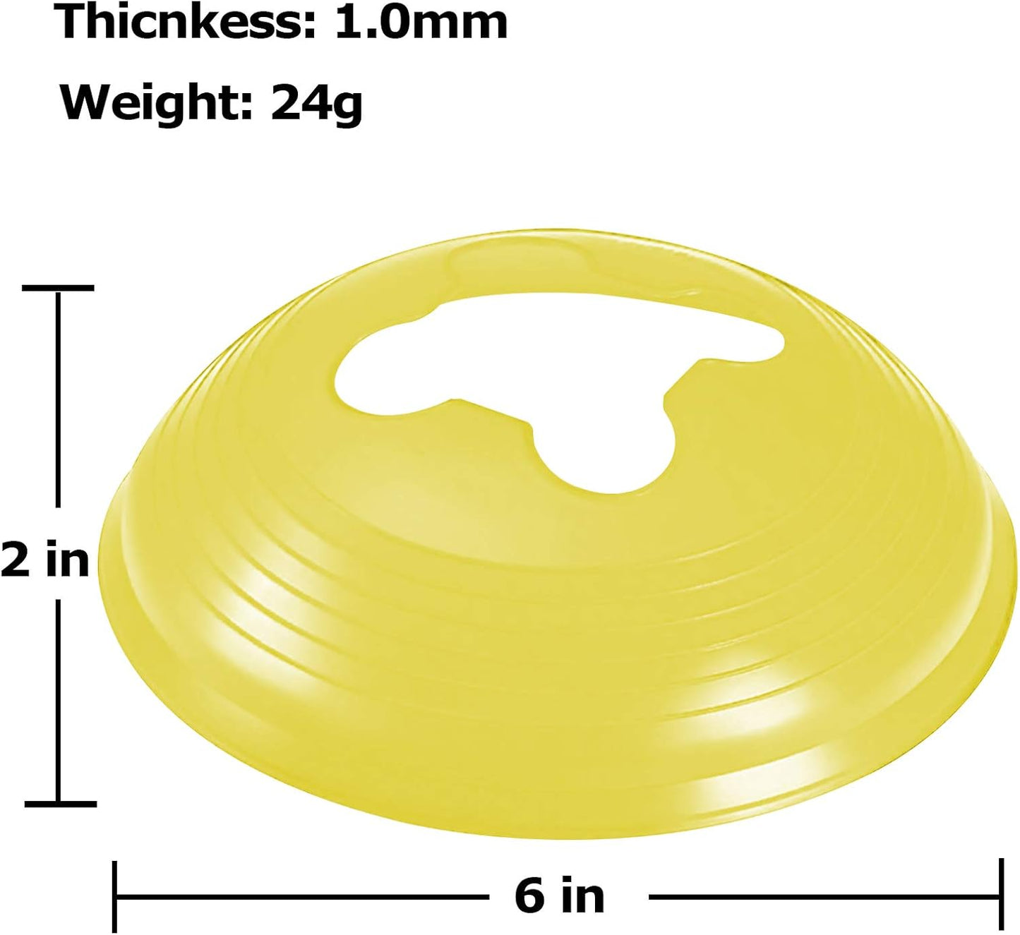 KEVENZ 50-Pack Soccer disc Cones,More Thicker, More Flexible,Multi Color Cone for Agility Training, Soccer, Football, Kids, Field Marker