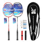 KEVENZ Badminton Racket Set, 2 Carbon Fiber Badminton Racquet, 3 Goose Feather Badminton Birdie, 2 Racket Grip and 1 Carring Bag