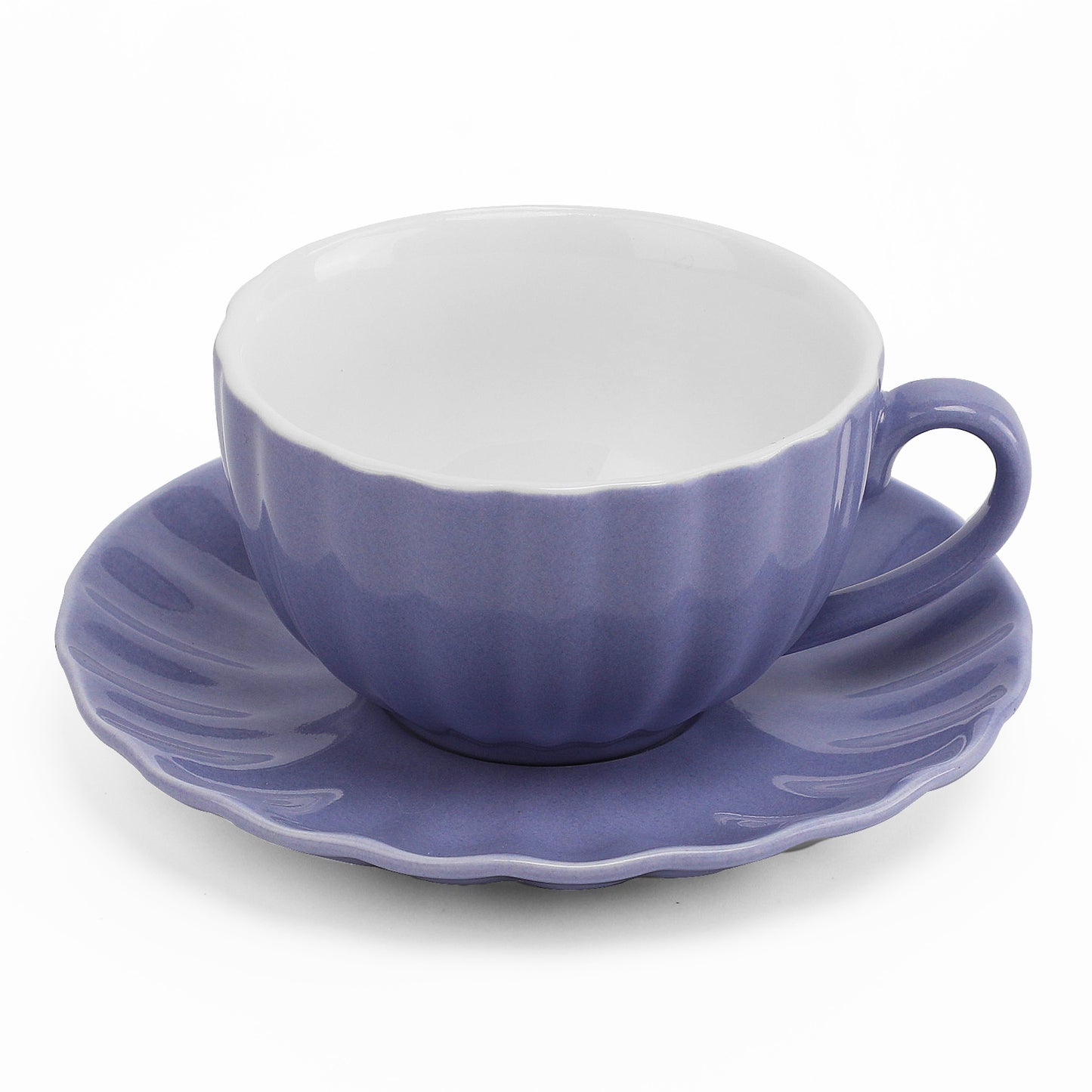 amhomel Purple Tea Cup , Porcelain Espresso Cup and Saucer, 4 Oz Cappuccino Cups for Specialty Coffee Drinks, Cafe Mocha, Espresso and Tea - Pumpkin Design