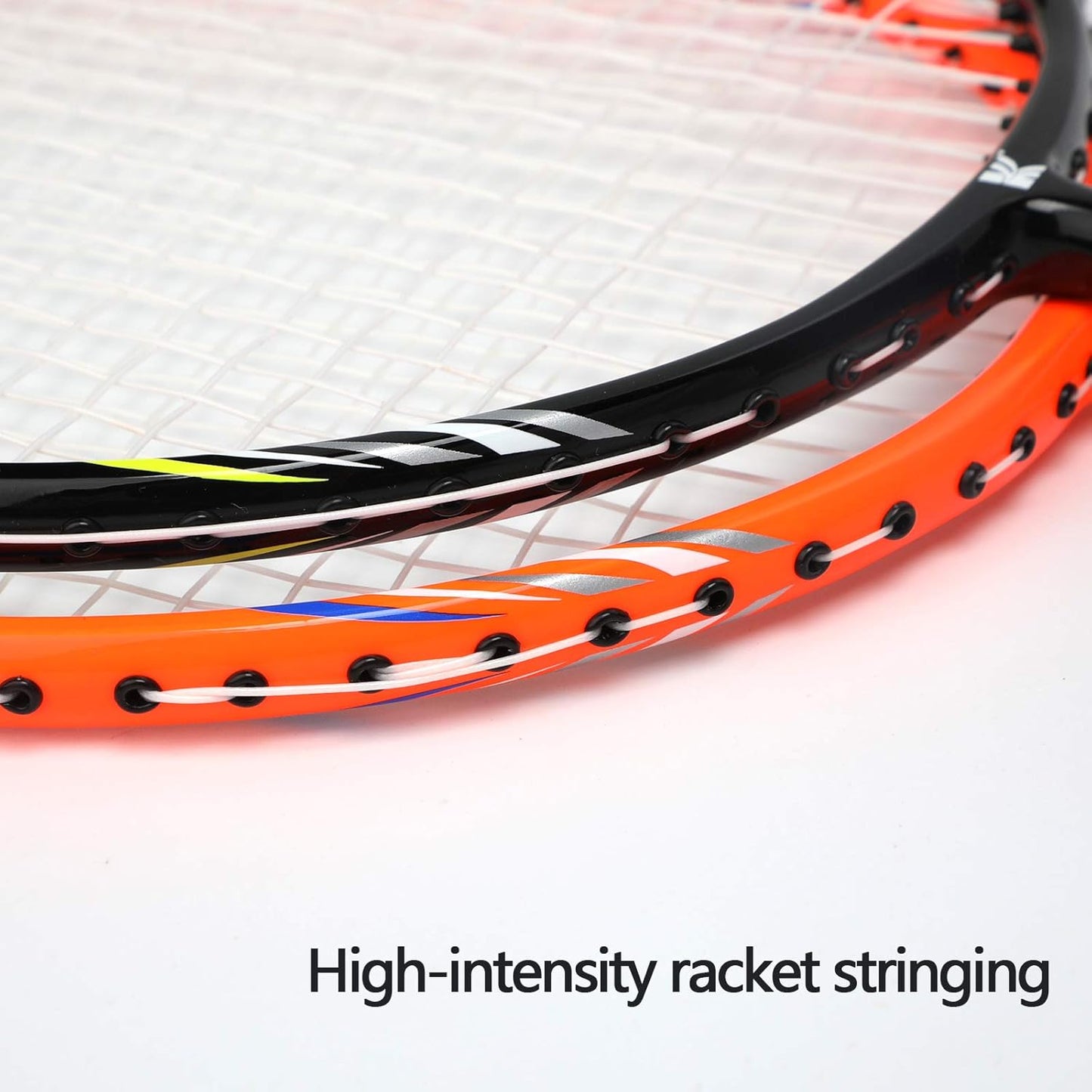 KEVENZ Badminton Racket Set, 2 Carbon Fiber Badminton Racquet, 3 Goose Feather Badminton Birdie, 2 Racket Grip and 1 Carring Bag