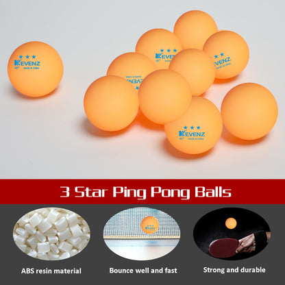 KEVENZ 1500-Pack 3 Star Ping Pong Balls, 40+mm Advanced Table Tennis Ball, Bulk Outdoor Ping Pong Balls, Orange