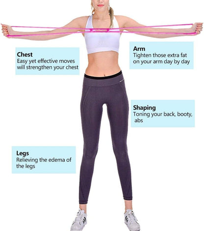 KEVENZ Resistance Loop Exercise Bands, Yoga Pull Bands, Greater Resistance, More Durable, Yoga Loop with Instruction Guide and Carrying Bag, Pink