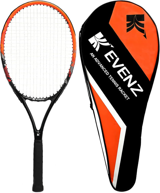 KEVENZ Tennis Racket for Adults, Tennis Racquet with Carring Bag, Carbon Fiber, Light Weight and Shock Resistant, Orange