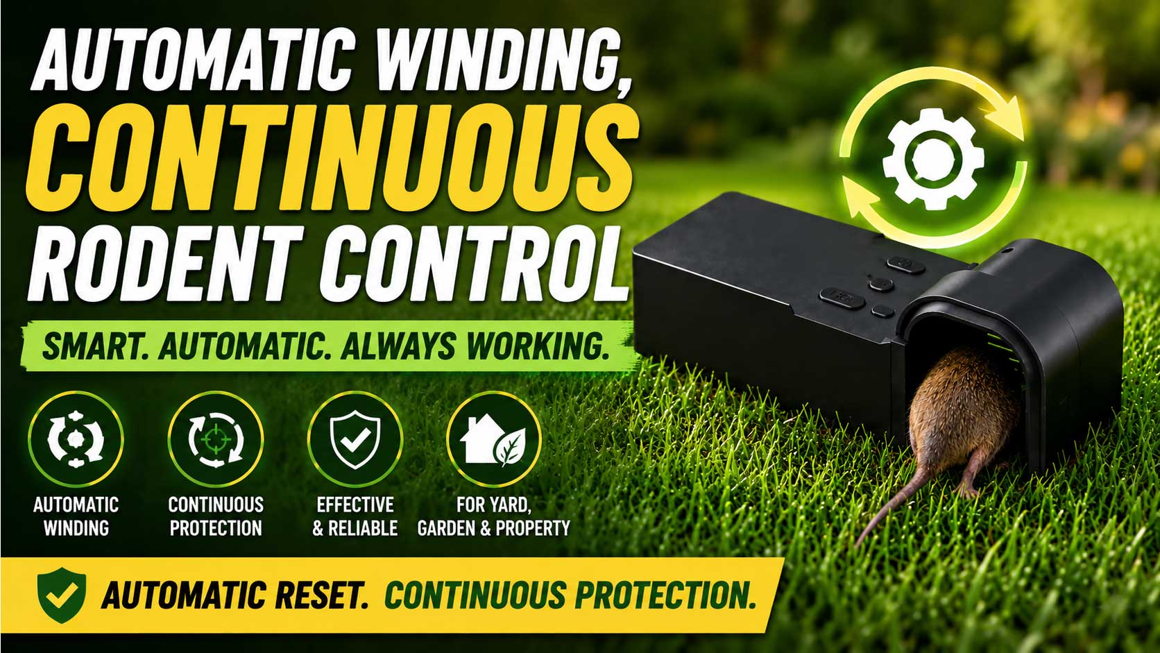 Automatic Winding, Continuous Rodent Control